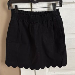 J. Crew Black Smocked Mini Skirt for Casual Occasions